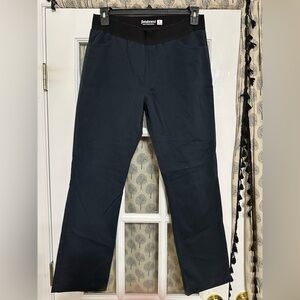 Women’s Large Petite Betabrand pull-on work pants navy blue EUC